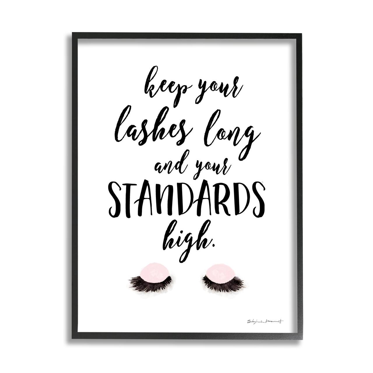 Stupell Industries Keep Lashes Long Standards High Phrase Glam Eyes Framed Wall Art